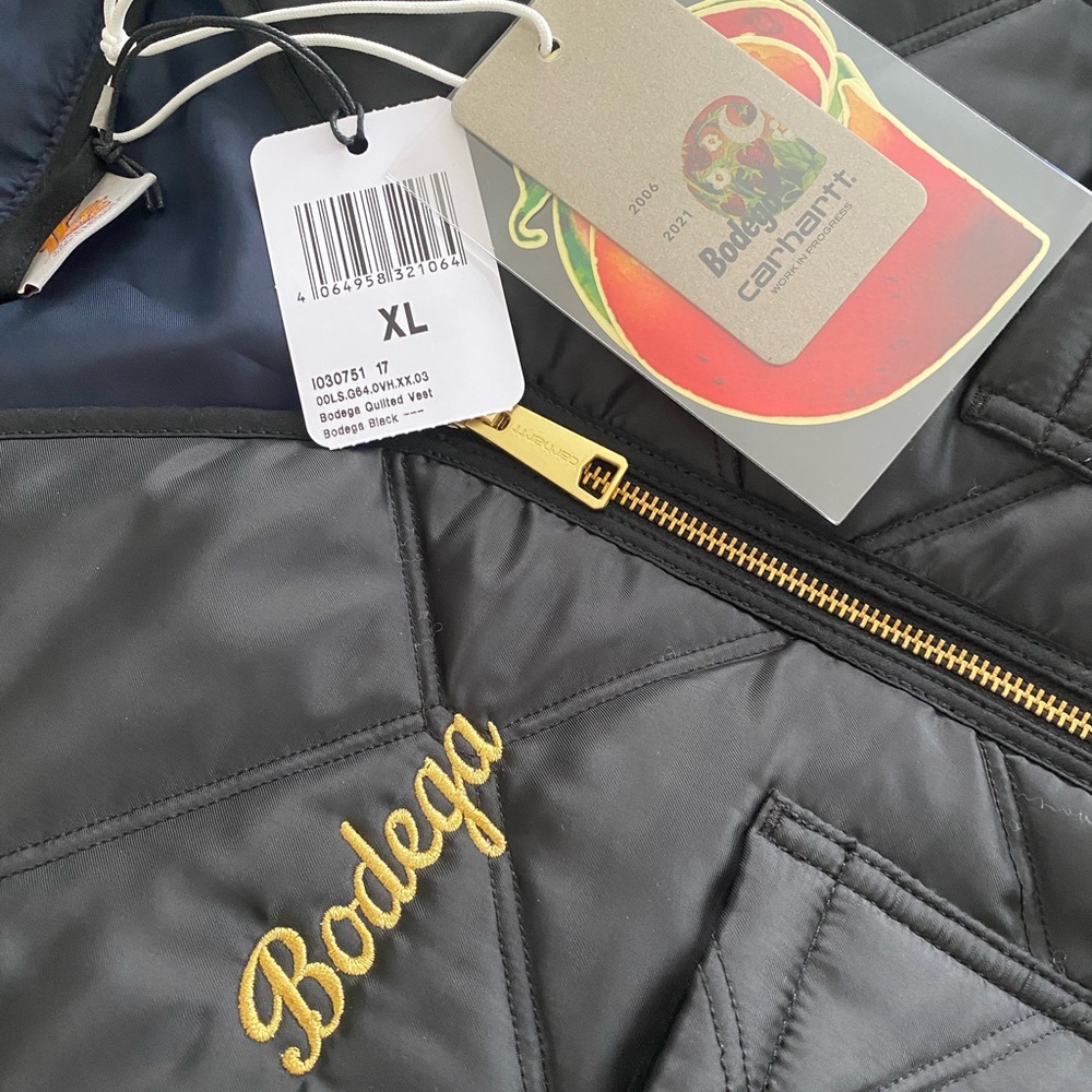 Bodega x Carhartt WIP Quilted Vest BLACK XL - 🍎 - Picture 3 of 10